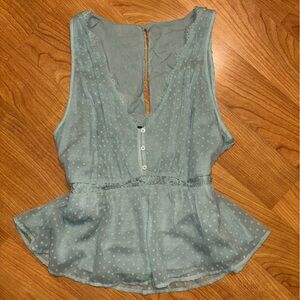 Vintage Abercrombie and Fitch Light Green Sleeveless Blouse